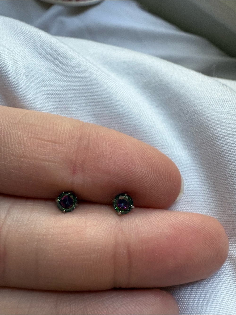 Mystic Aura Stud Earrings - Purple/Green